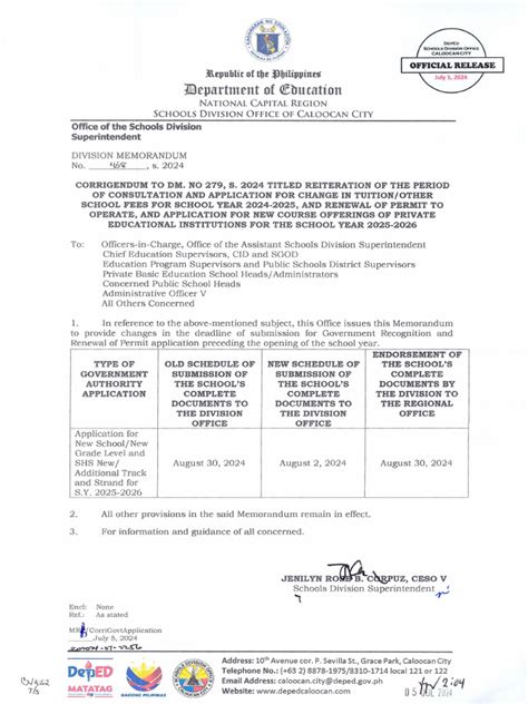 deped masbate province memorandum 2024|DM No. 279 s. 2024 Corrigendum to DM. No. 241 s  .